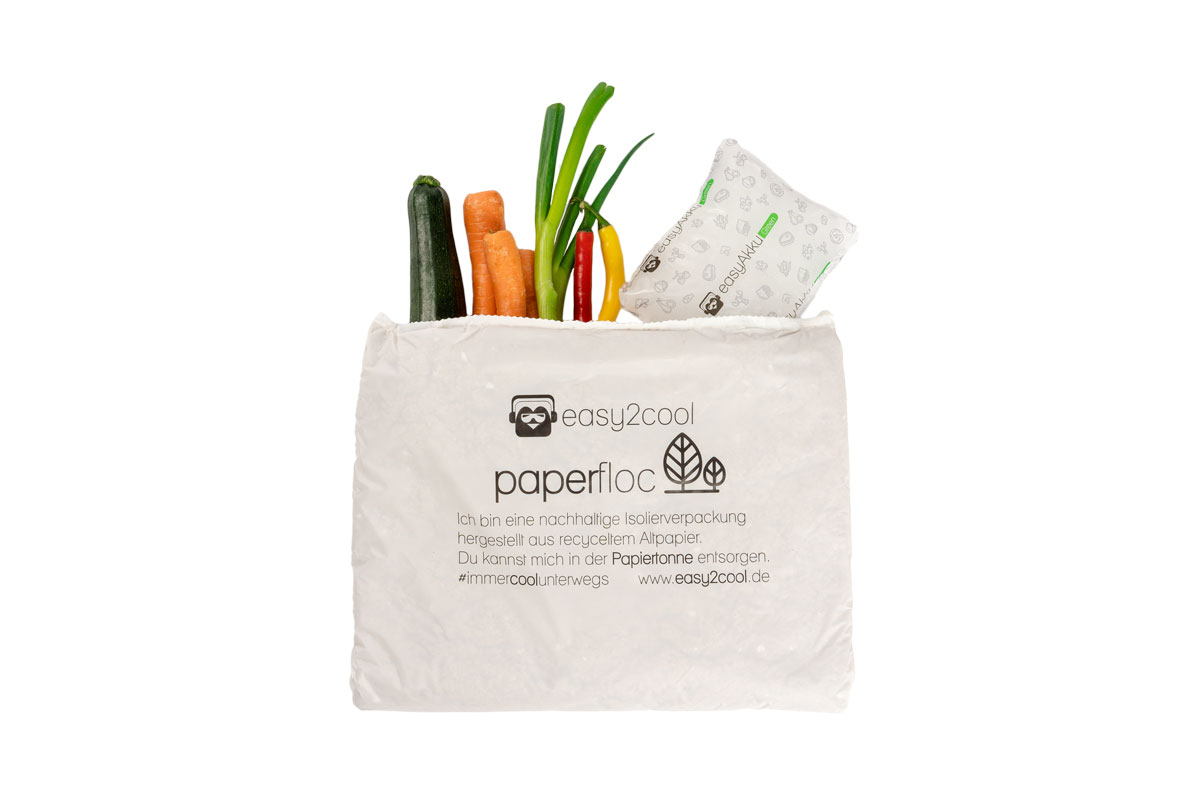 paperfloc Pouch - Versandtasche für den gekühlten Versand von Lebensmitteln und Waren